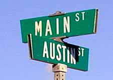 Austin St and Main St sign in Trona
